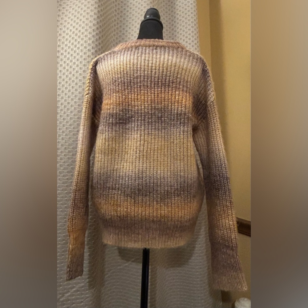Rachel Zoe Striped Brown and Yellow Women's Sweater - Picture 5 of 6
